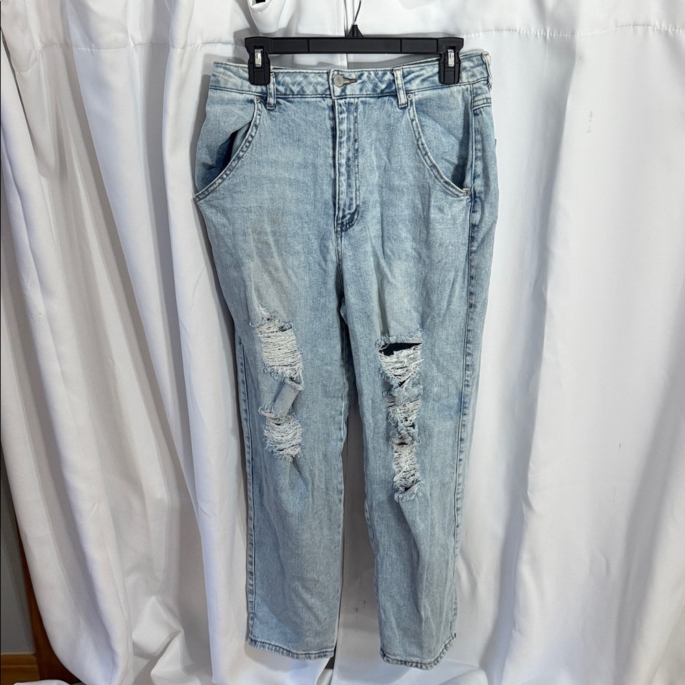 Vanilla Star Light Blue Distressed Boyfriend Jeans